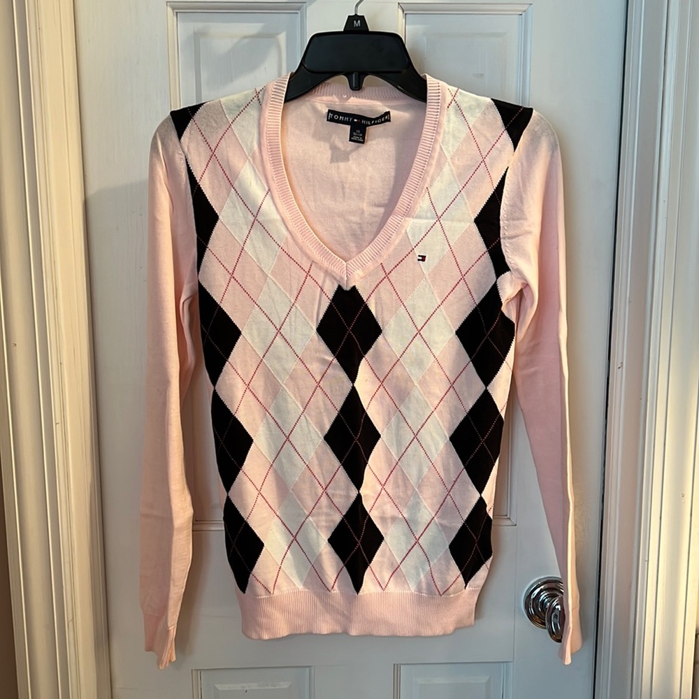 2000s Tommy Hilfiger Argyle sweater XS